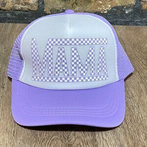 Mama Checkered Purple Trucker Hat
